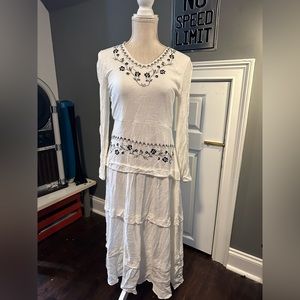 Nowadays White Peasant Dress Size JS